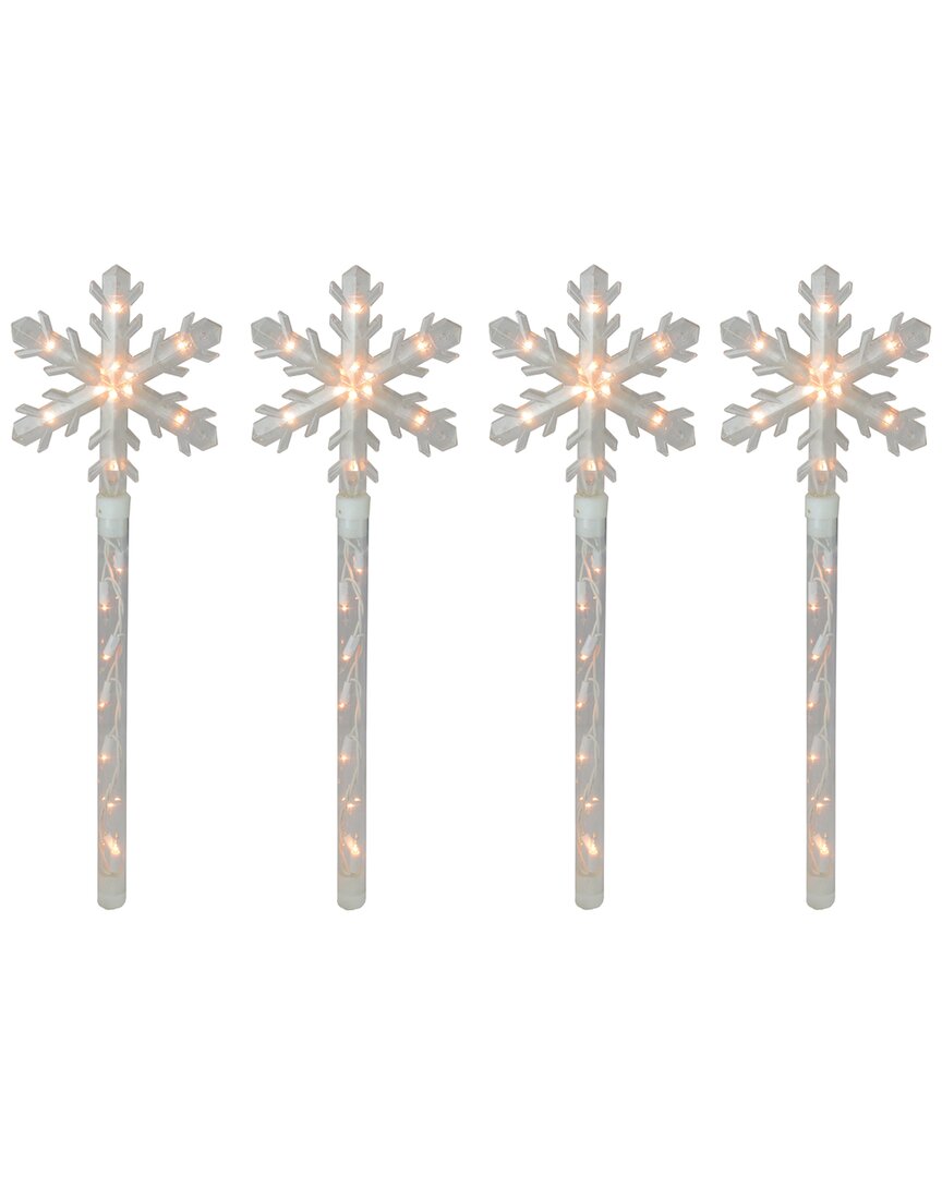 Northlight Snowflakes Christmas Pathway Marker With Lawn Stakes In Clear
