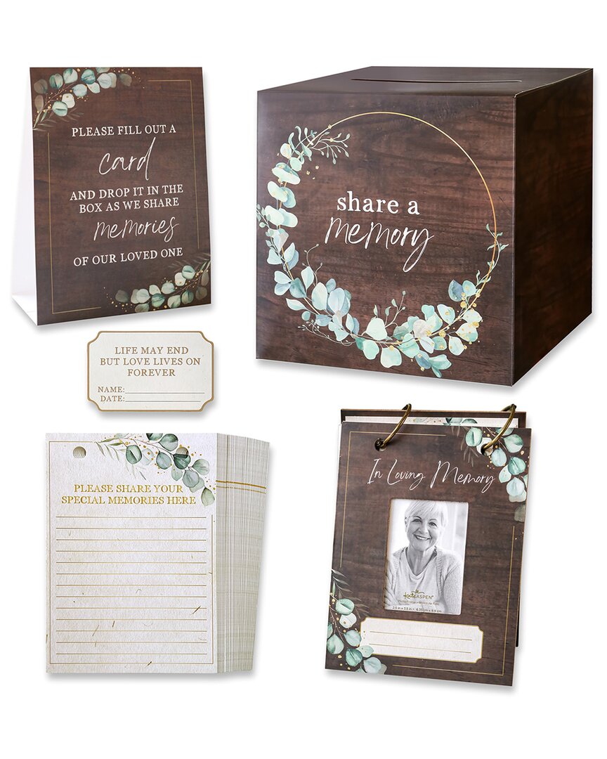 Kate Aspen Funeral Memory Book With Box In Brown