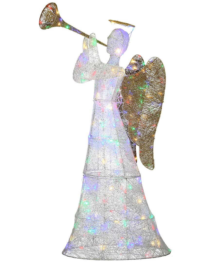 National Tree Company 60in Trumpeting Angel With Multicolor Led Lights In White