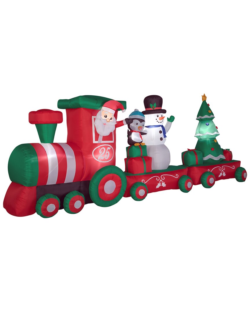 National Tree Company 16ft Inflatable Holiday Train In Red