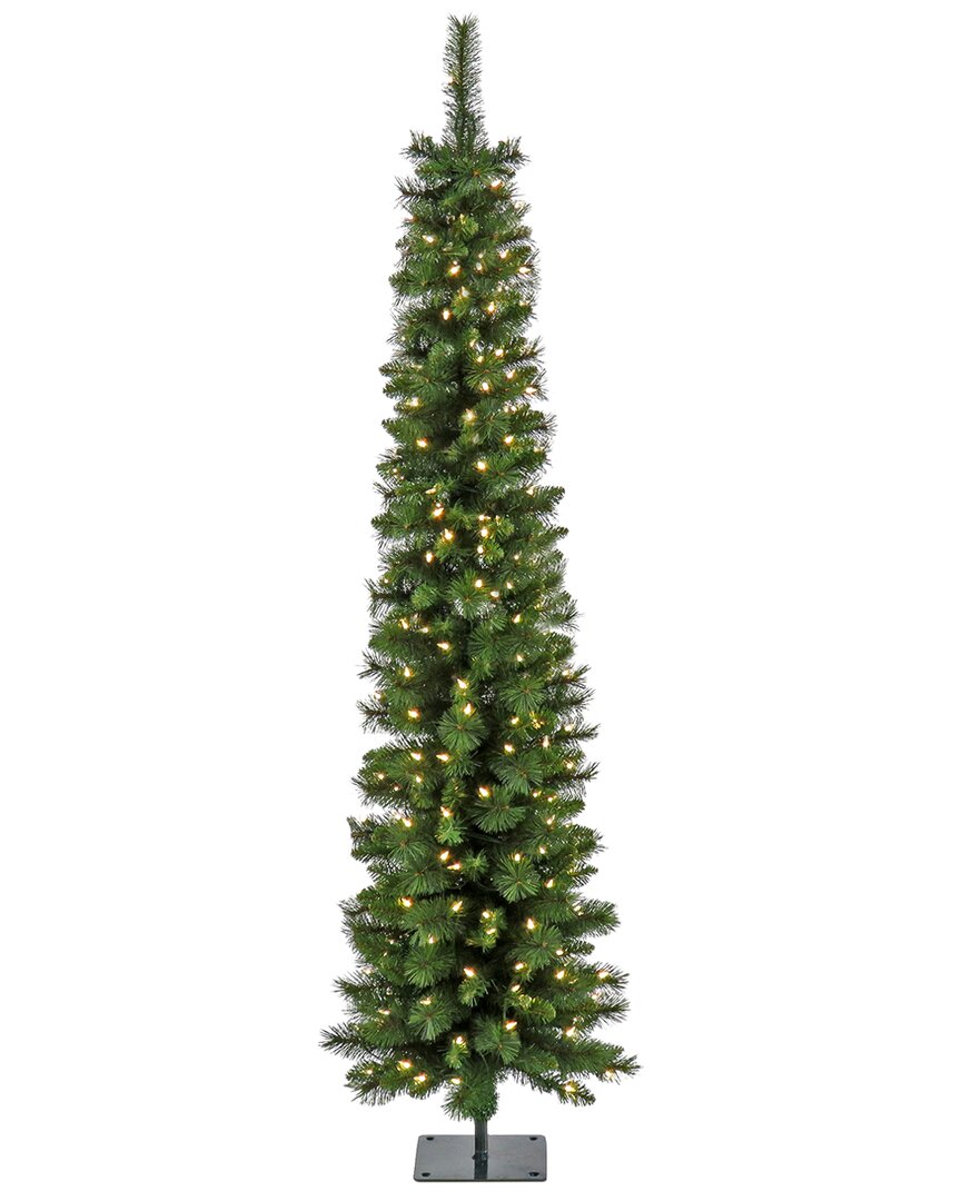 National Tree Company 6ft Pre-lit Nooksack Fir Pencil Slim Tree With Lights In Green