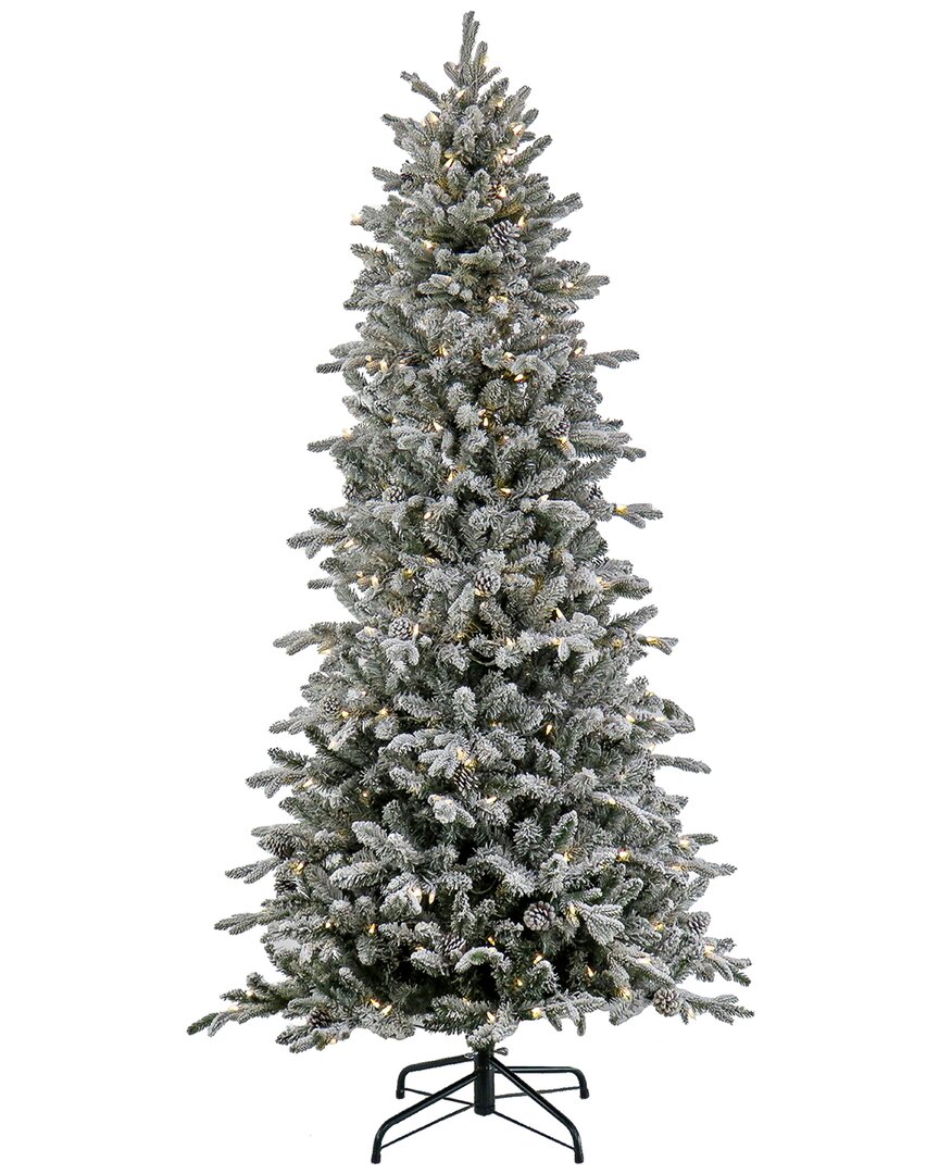 National Tree Company 7ft Pre-lit Snowy Calton Pine Tree With Led Lights In Green