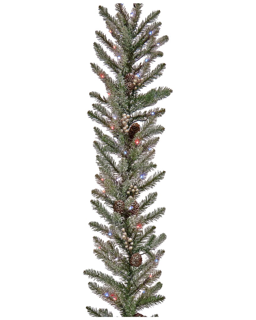 National Tree Company 9ft Snowy Morgan Spruce Garland With Twinkly Led Lights In Green