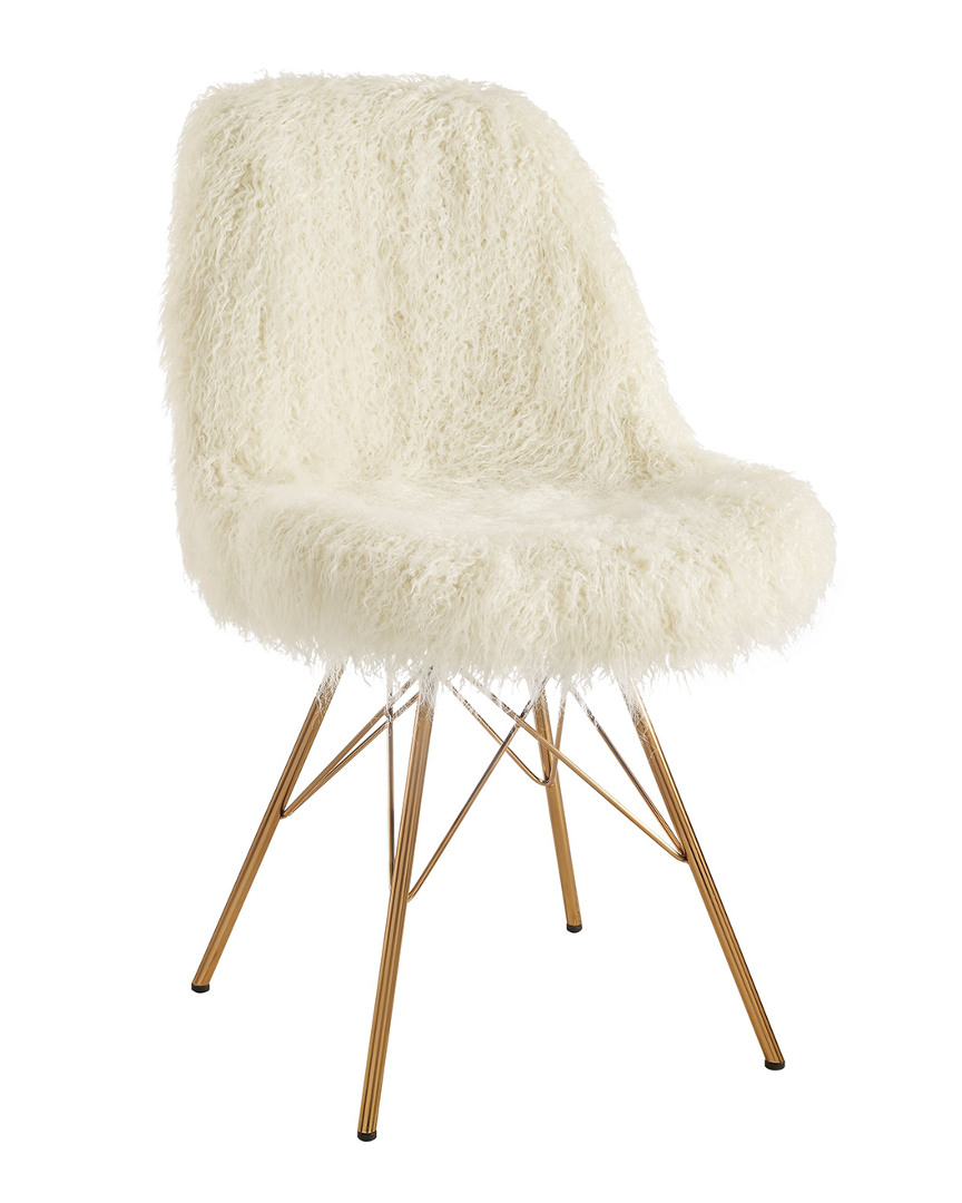 Shop Linon Furniture Linon Eliza Faux Fur Chair With Gold Metal Base