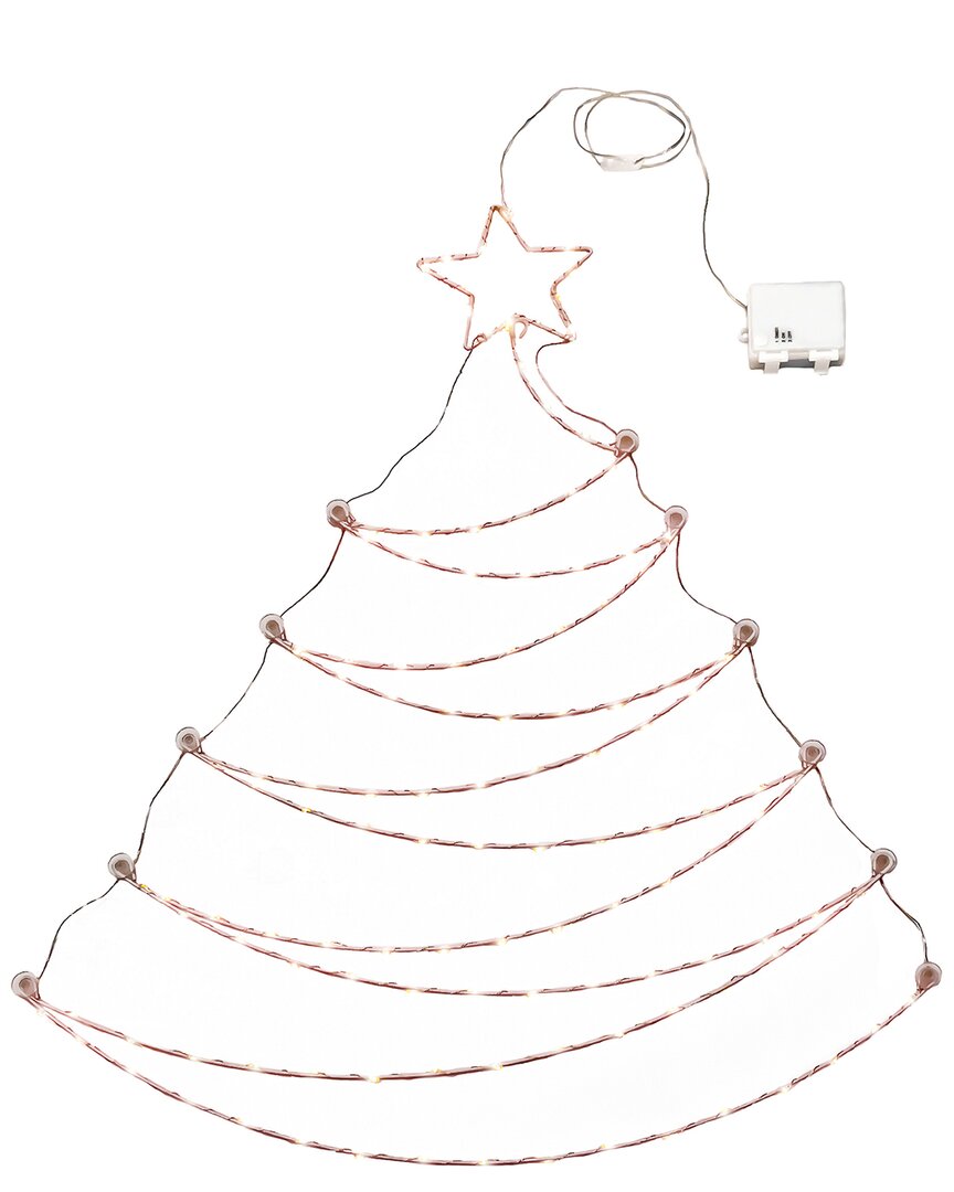 National Tree Company 37in Pre-lit Hanging Metal Wire Tree Decoration In Silver