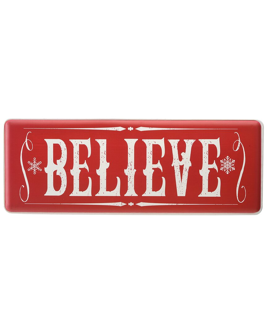 National Tree Company 31in Believe Horizontal Holiday Wall Sign In Red