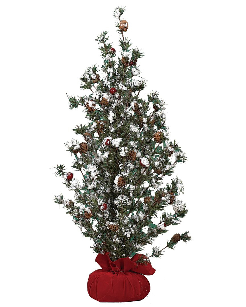 Transpac Artificial 24in Christmas Tree In Gift Bag With Berries In Green