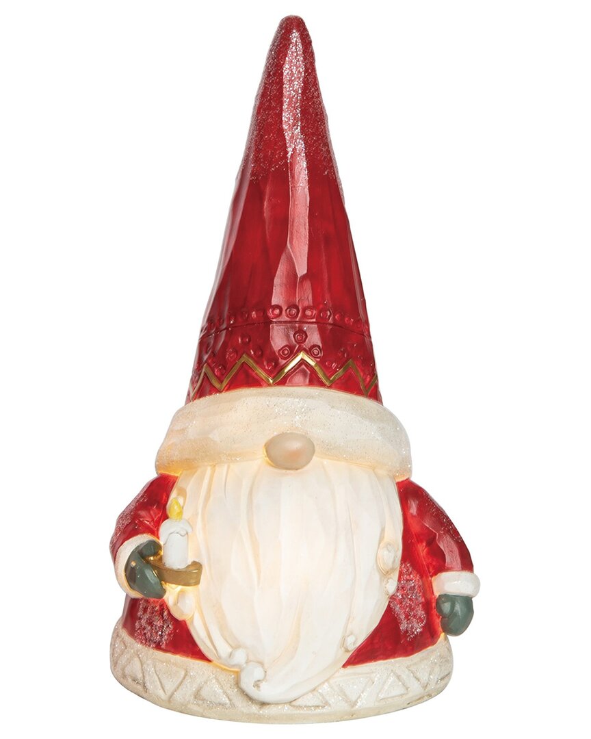 Transpac Resin 9.25in Multicolored Christmas Light Up Santa Gnome Decor