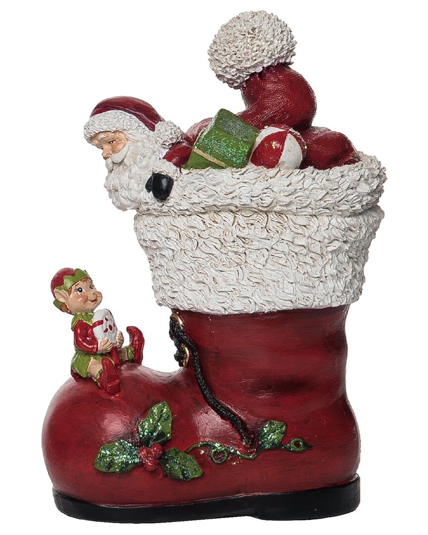 Transpac Resin 8in Multicolored Christmas Santa And Friends Figurine