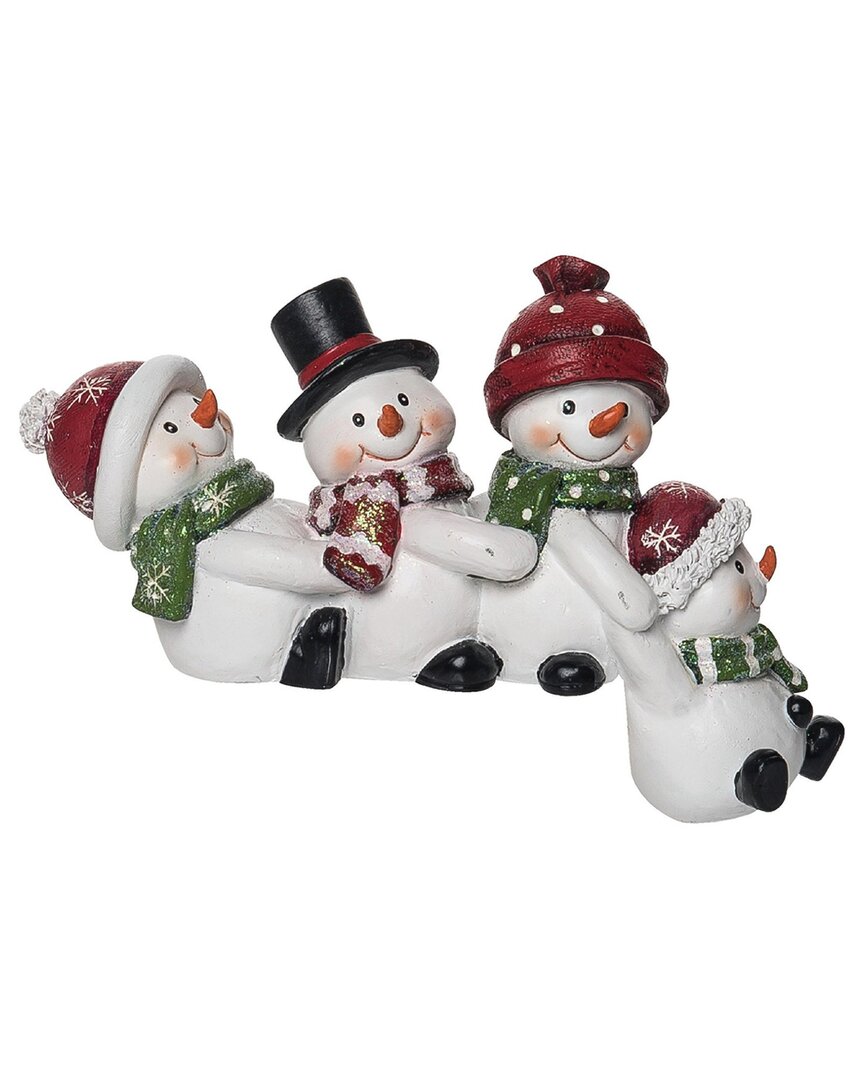Transpac Resin 8.75in Multicolored Christmas Snowman Shelf Sitter Friends Fun Figurine