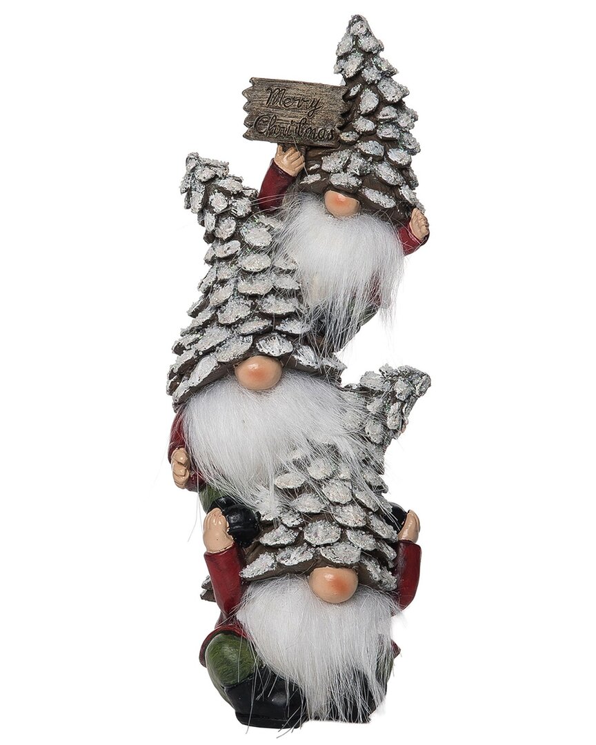 Transpac Resin 11in Multicolored Christmas Pinecone Gnome Stack