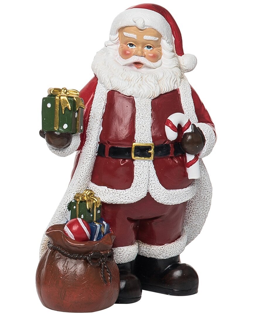 Transpac Resin 6.7in Multicolored Christmas Jolly Santa Figurine