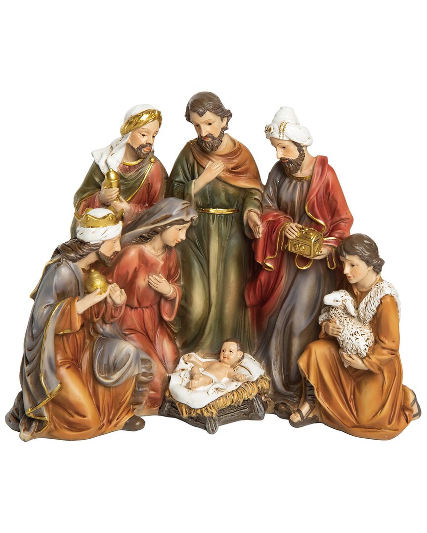 Transpac Resin 9in Multicolored Christmas Traditional Nativity Decor
