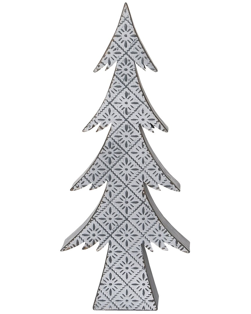 Transpac Metal 20.25in Christmas Punch Tree In White
