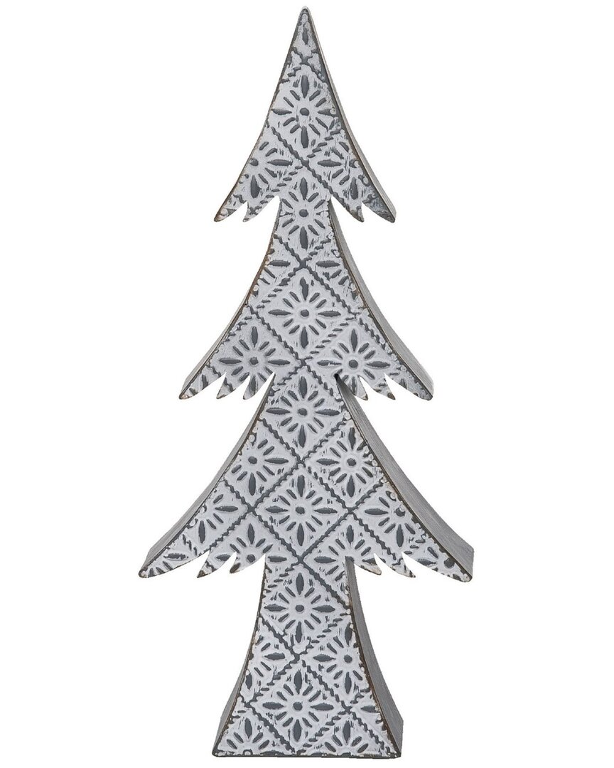 Transpac Metal 16.25in Christmas Punch Tree In White
