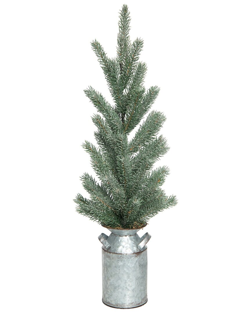 Transpac Artificial 24in Christmas Tree In Galvanized Milk Jug In Green