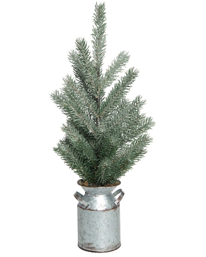 Transpac Artificial 20in Christmas Tree In Galvanized Milk Jug In Green