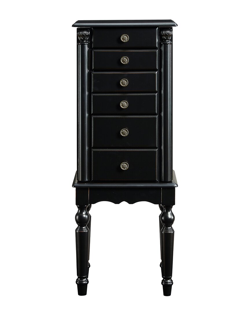 Linon Ollie Jewelry Armoire In Black