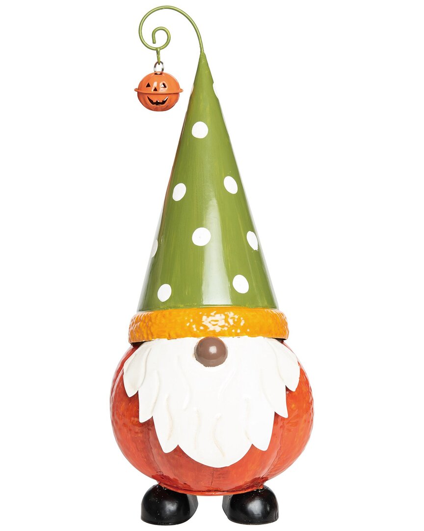 Transpac Metal 16.25in Multicolored Harvest Gnome Decoration In Green