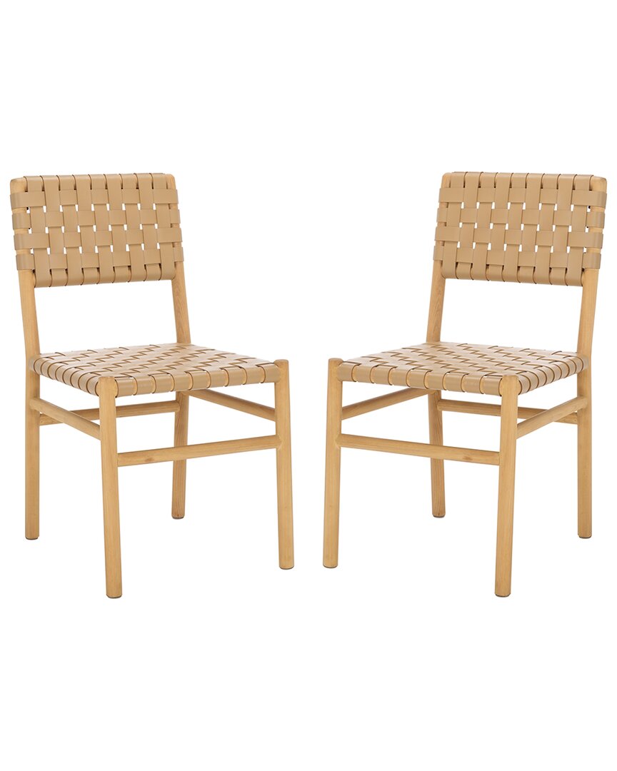 SAFAVIEH COUTURE SAFAVIEH COUTURE JEREMIAH WOVEN LEATHER DINING CHAIR 