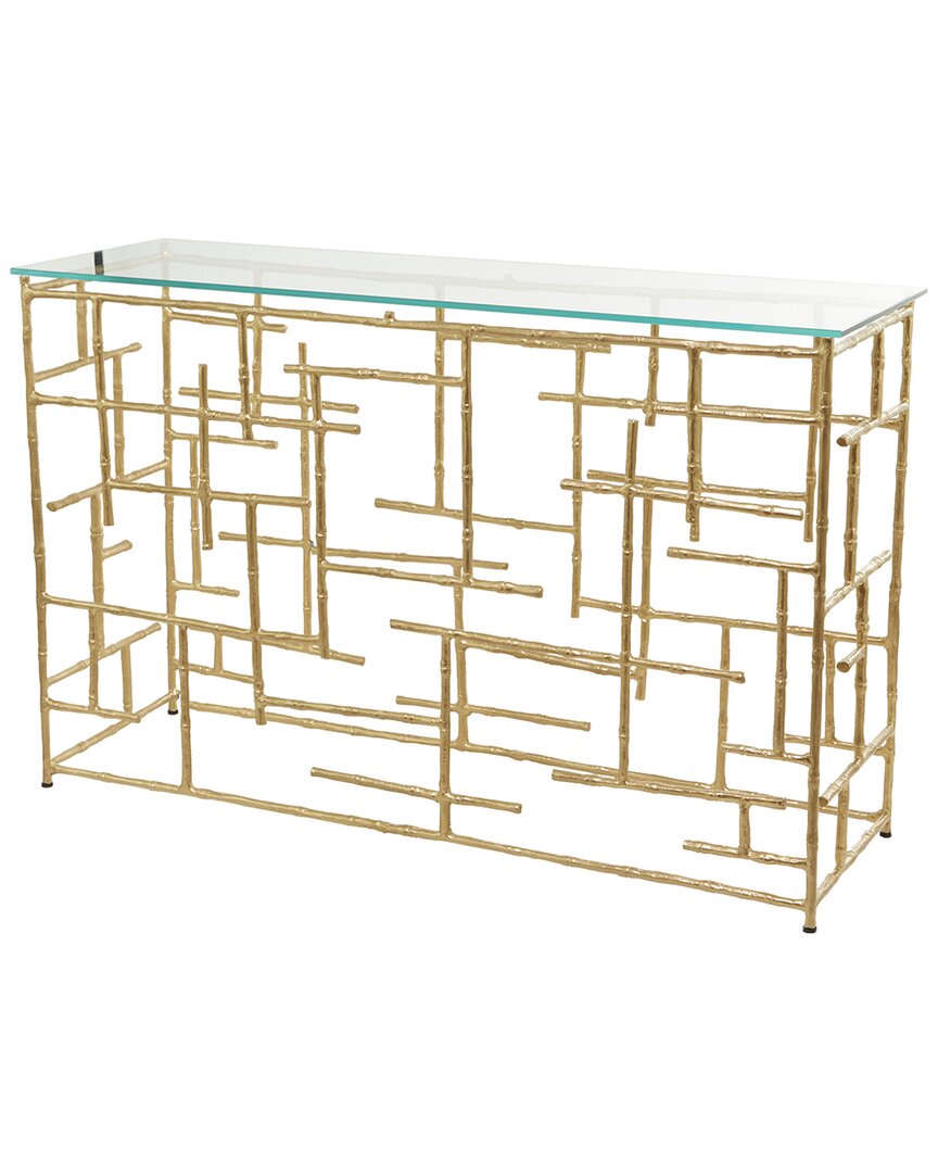 Peyton Lane Contemporary Gold Aluminum Console Table