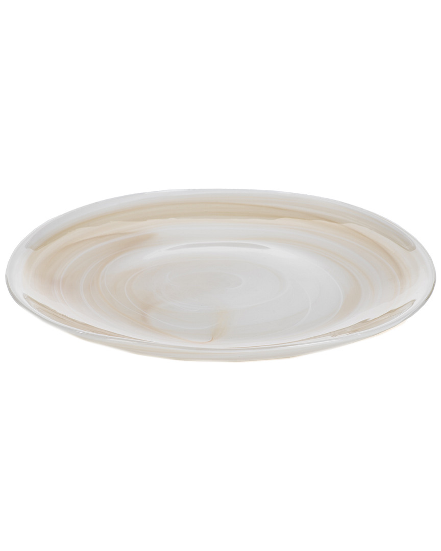 Zodax Ibiza 6pc Set 10.25in Free Flow Alabaster Glass Plate