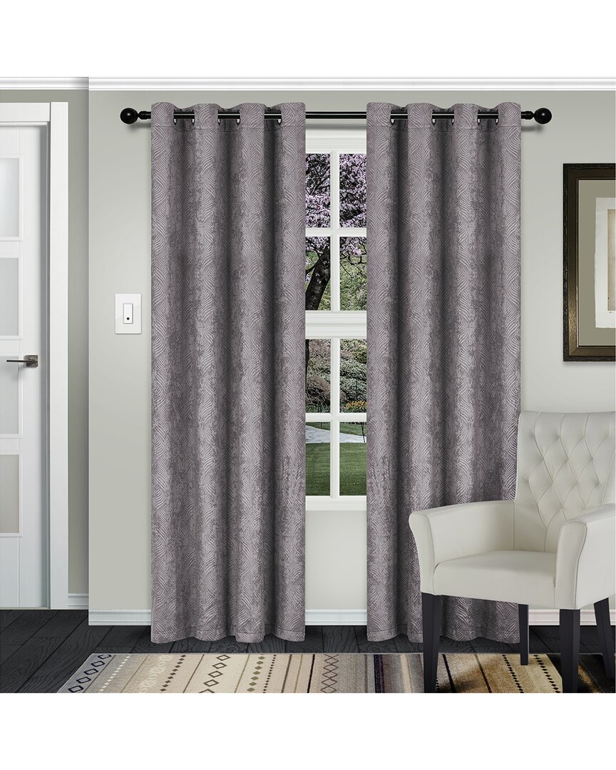 Superior Waverly Insulated Thermal Blackout Grommet Curtain Panel Set In Metallic
