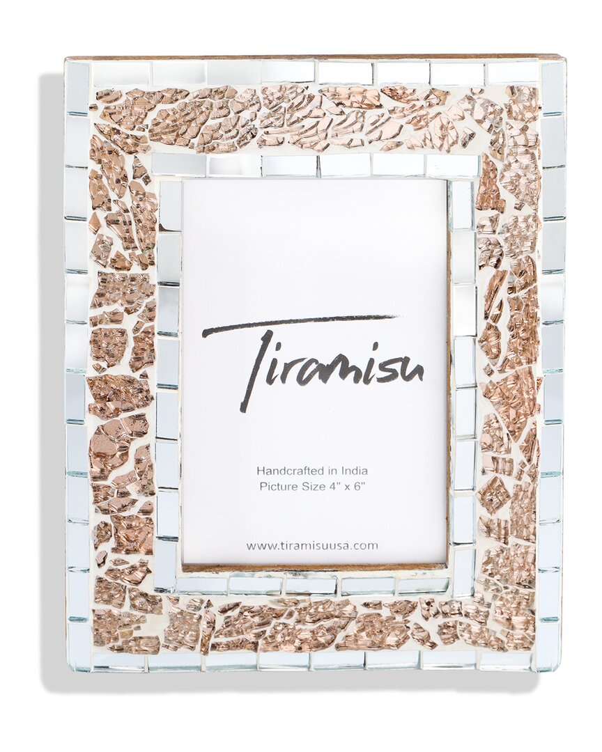 Tiramisu Silvered Sands Mosaic Picture Frame In Multi