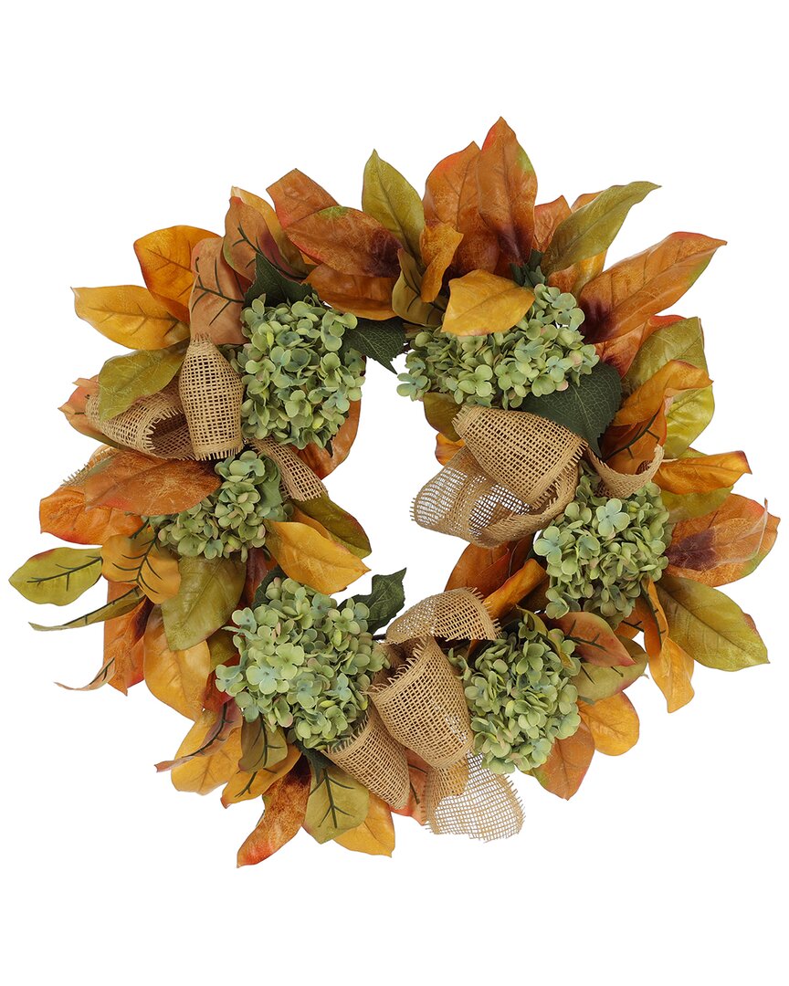 Creative Displays 26 Fall Wreath With Green Hydrangeas And Leaves