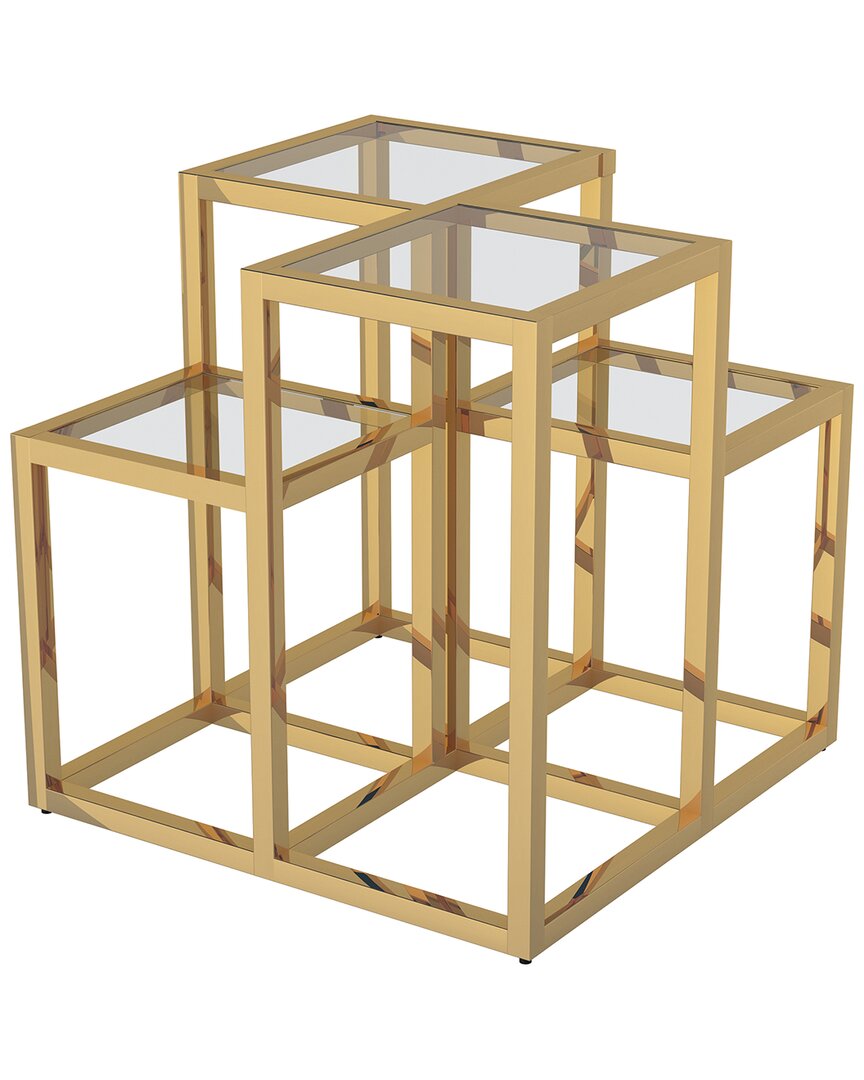 Worldwide Home Furnishings Contemporary Accent Table In Gold