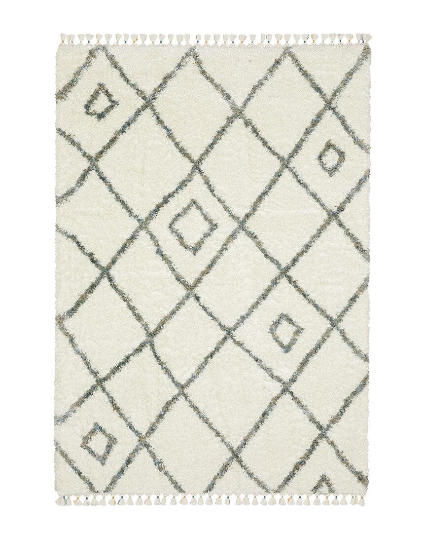 Stylehaven Amerherst Diamond Lattice Rug In White