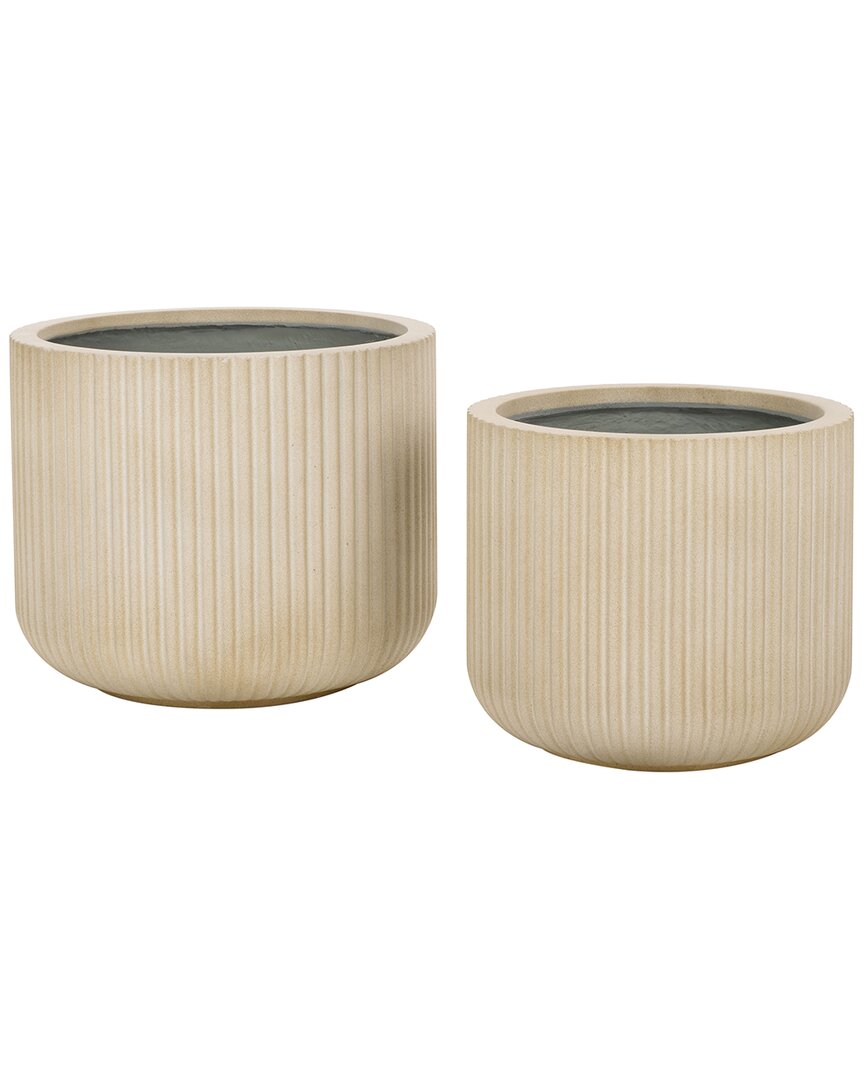 Safavieh Set Of 2 Lucca Planter Pots In Neutral