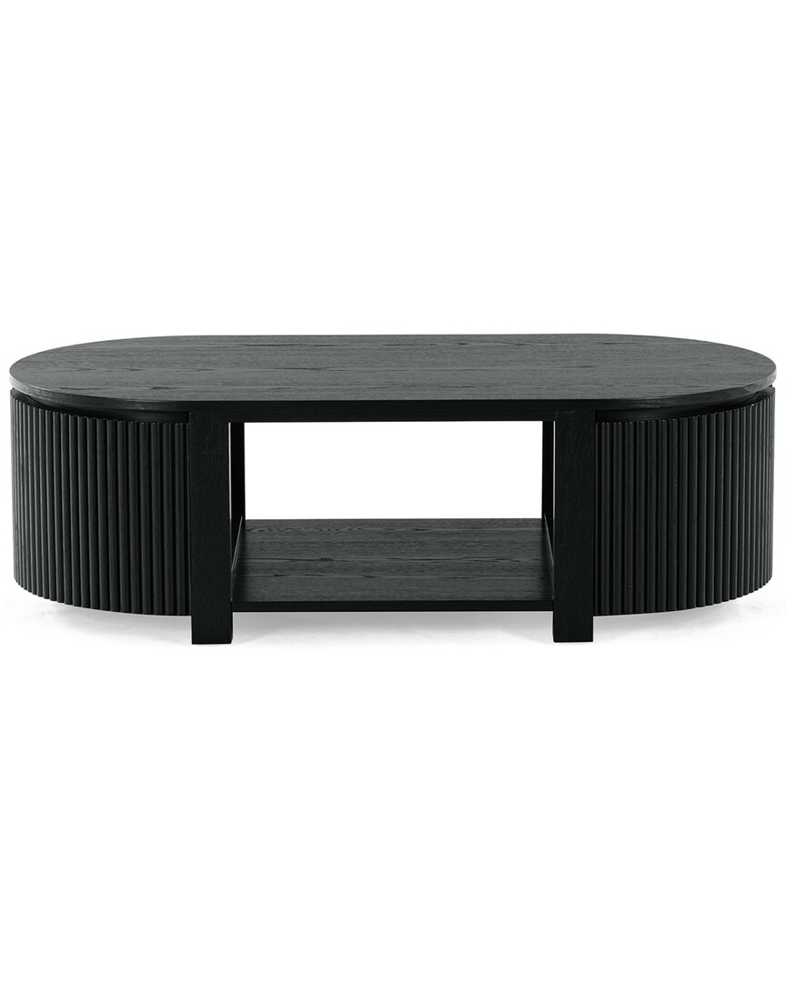 Safavieh Couture Shelbie Reeded Oval Coffee Table In Black