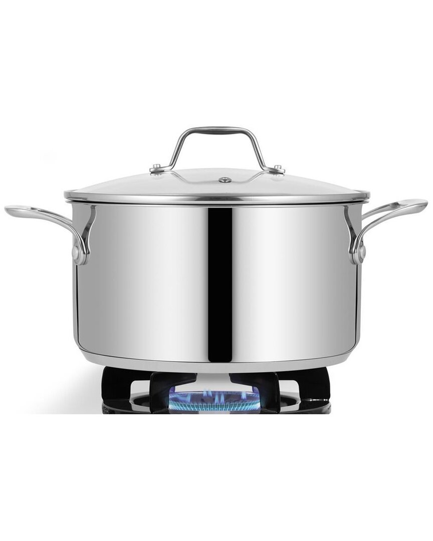 Nutrichef 6qt Stainless Steel Cookware Stockpot In Silver
