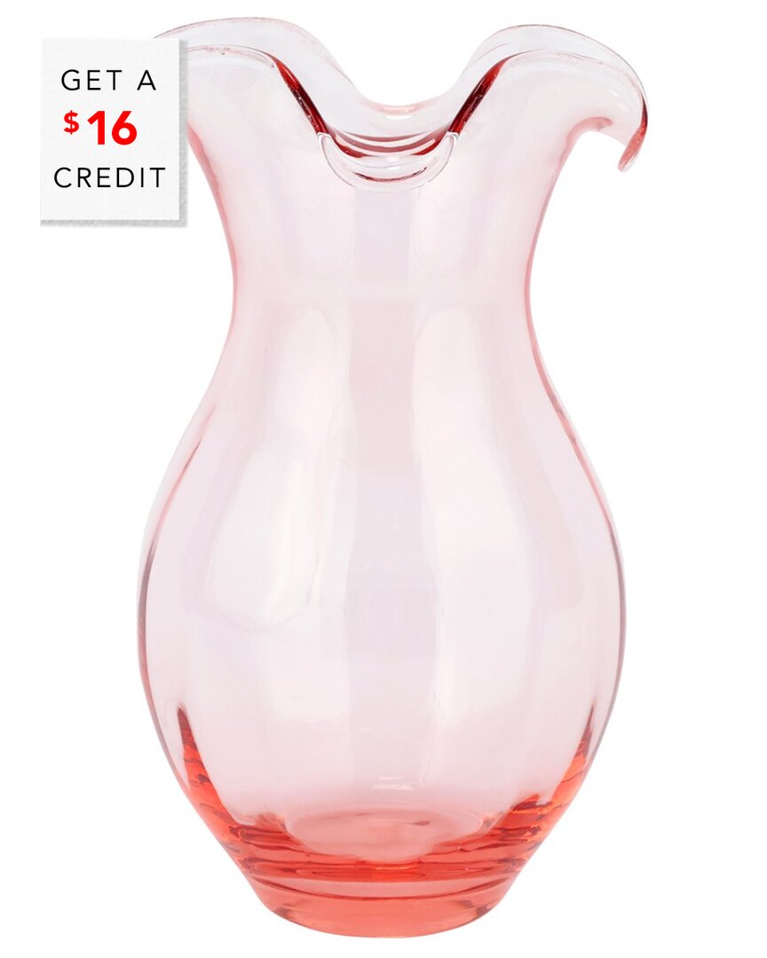 Vietri Hibiscus Glass Vertical Fluted Medium Vase