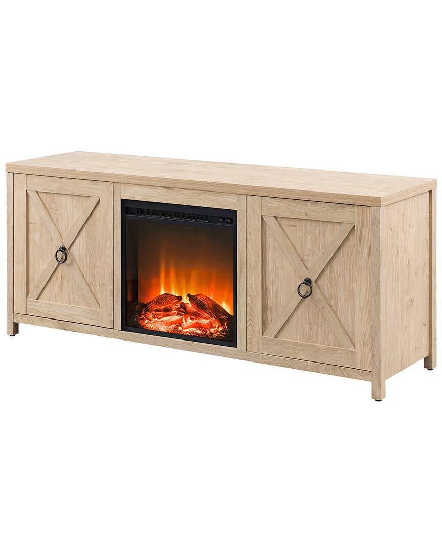 Abraham + Ivy Granger Tv Stand With Log Fireplace Insert In Brown