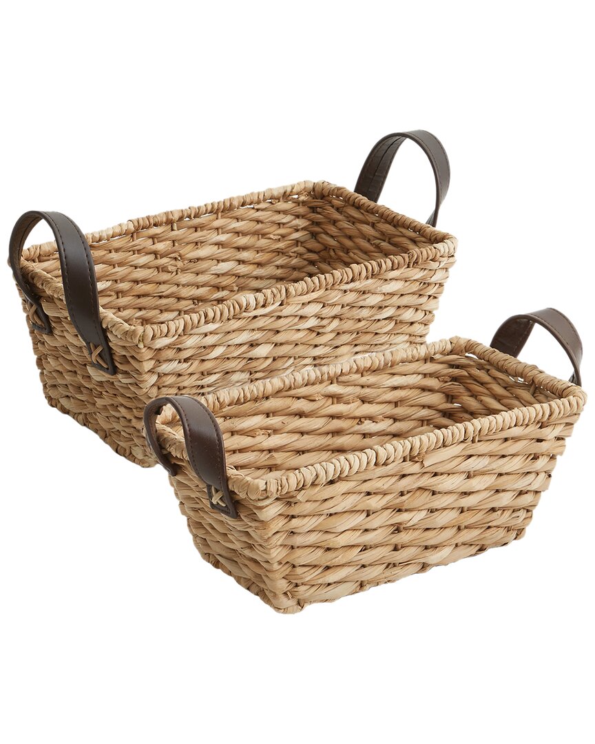Woodard & Charles 2pc Storage Basket Set In Beige