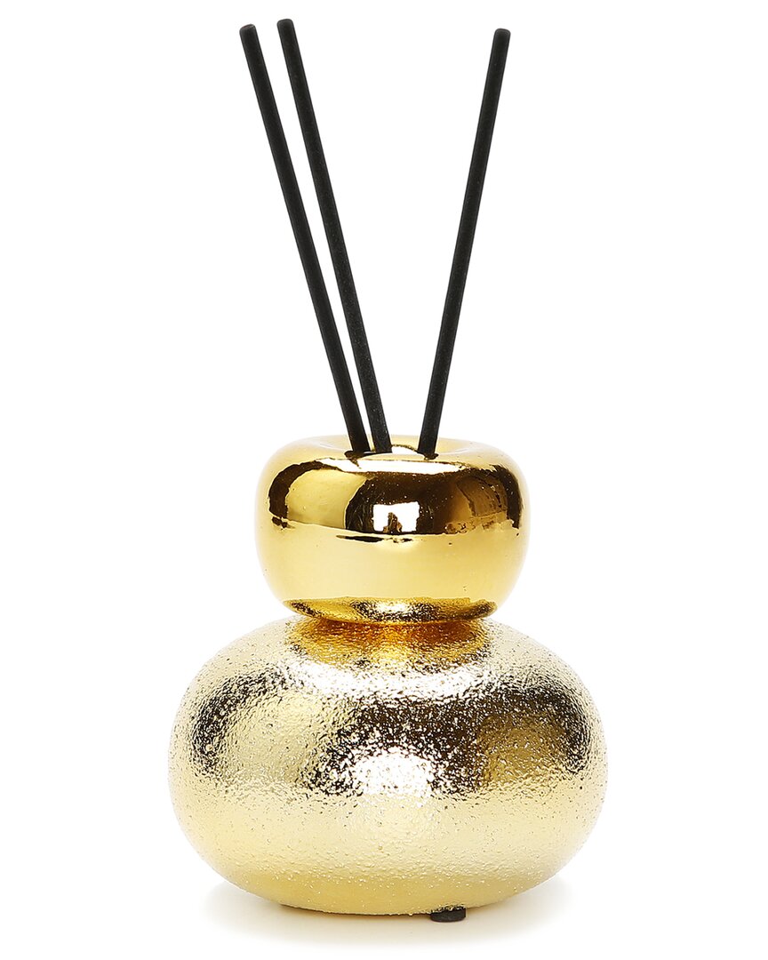Vivience Matte Gold Round Reeed Diffuser, In Lily Of The Valleyin Scent