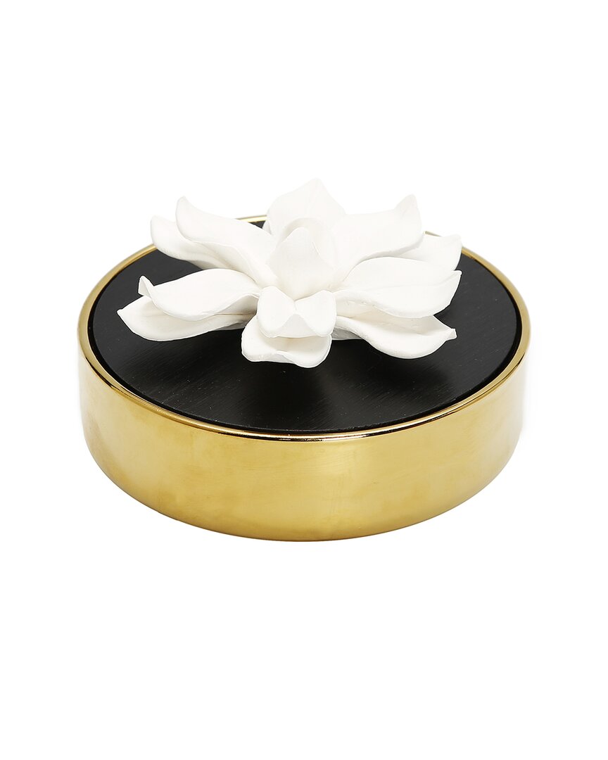 Vivience Hemispheric Shape Diffuser Black Lid/white Flower: Irish And Rose In Gold