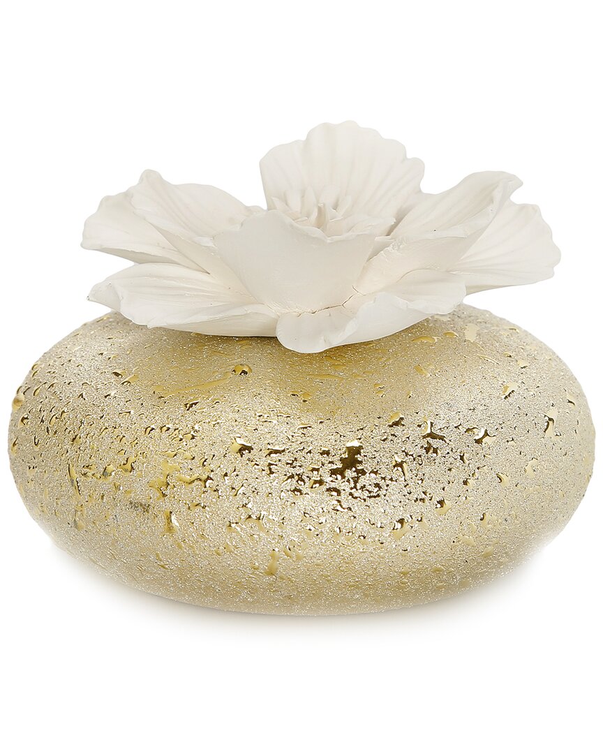 Vivience Round Diffuser & Dimensional White Flower: Lily Of The Valley In Gold