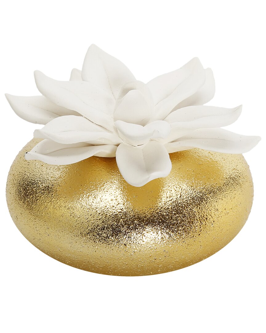Vivience Circular Diffuser & Dimensional White Flower: Irish And Rose In Gold