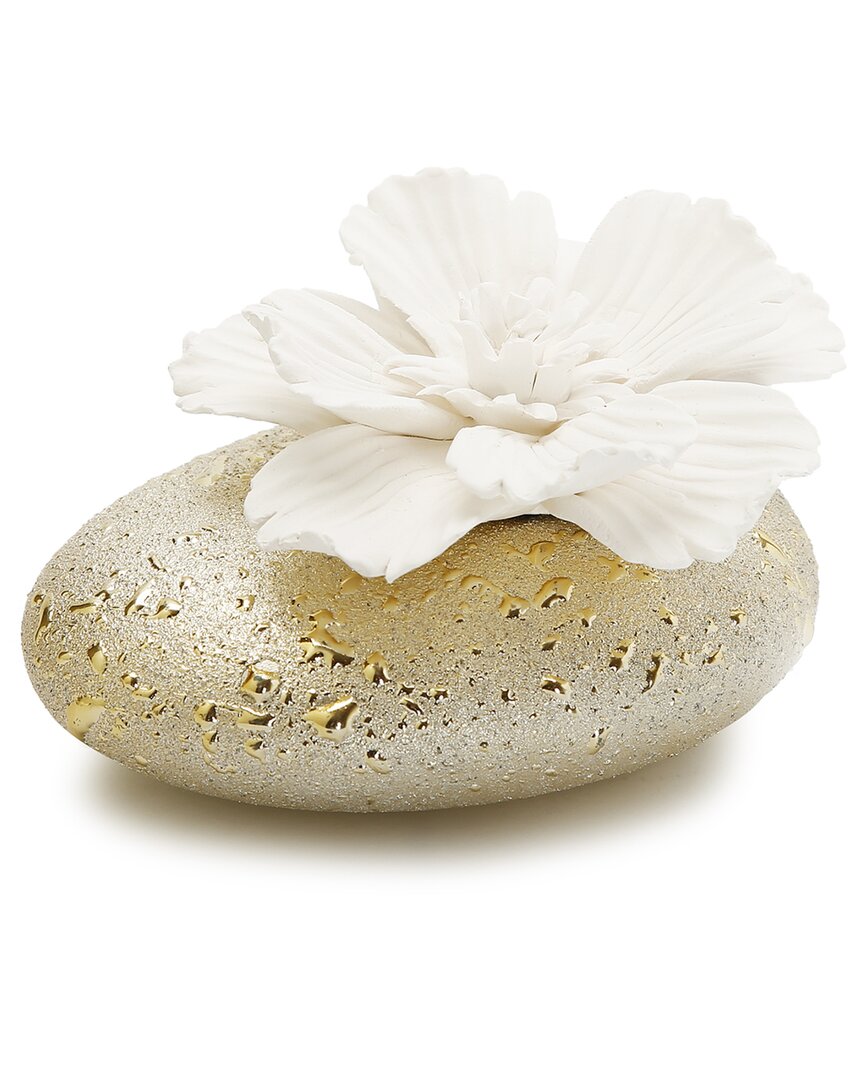 Vivience Diffuser & White Dimensional Flower: Iris & Rose In Gold