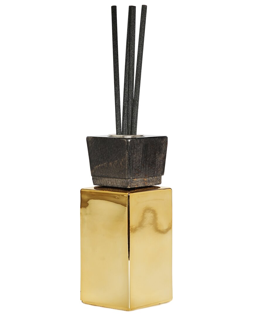 Vivience Gold Bottle Diffuser With Black Cap, In Iris & Rosein Scent