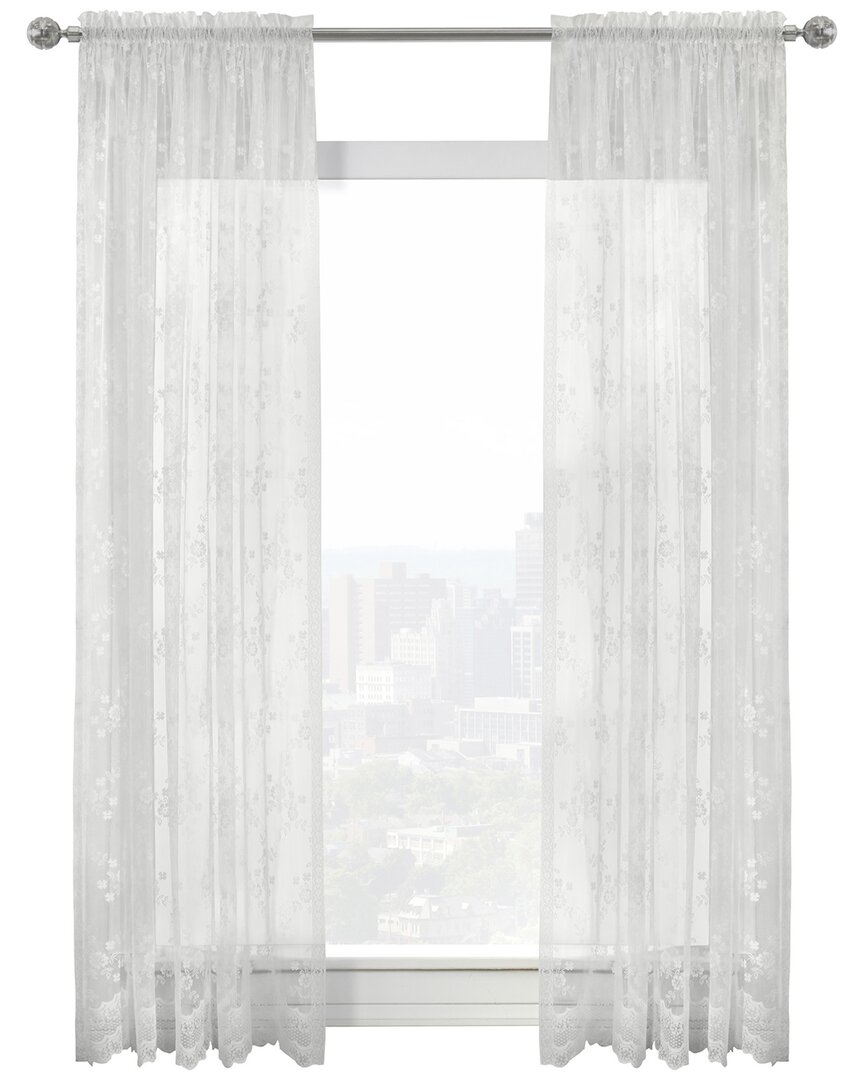 Habitat Mona Lisa Rod Pocket Curtain Panel Window Dressing In White