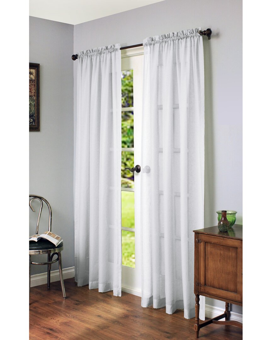 Habitat Cote D'azur Rod Pocket Curtain Panel Window Dressing In White