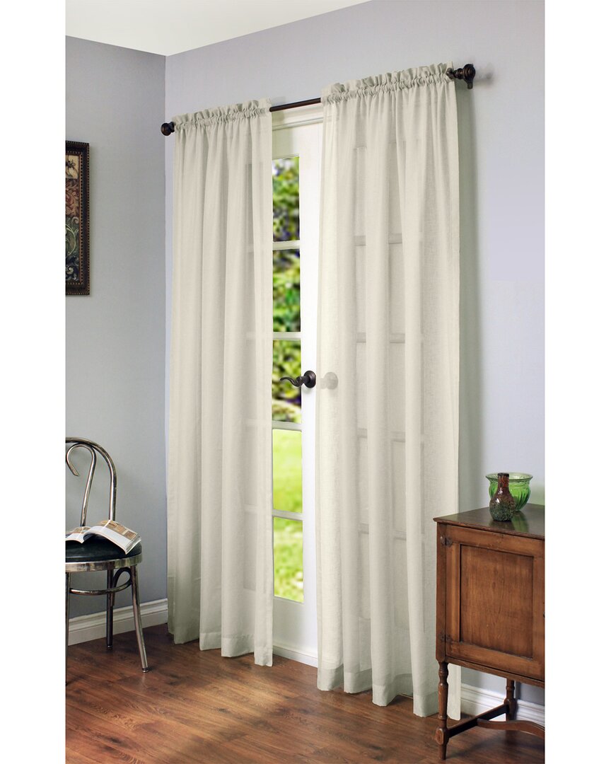 Habitat Cote D'azur Rod Pocket Curtain Panel Window Dressing In Ivory