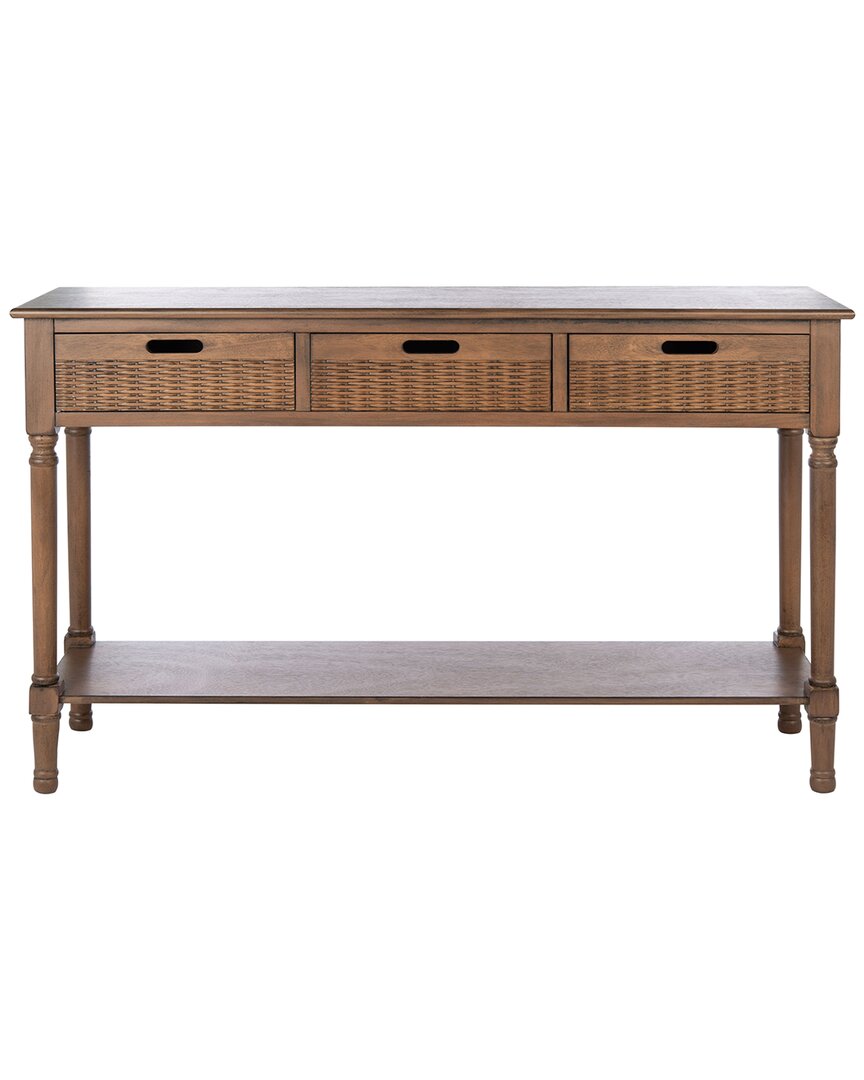 Safavieh Couture Landers 3 Drawer Console In Brown