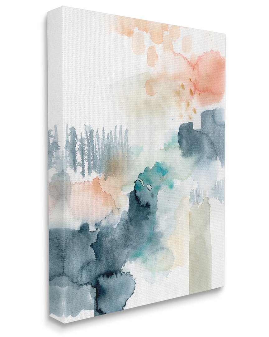 Stupell Industries Spring Forest Veil Abstract Tree Landscape Stretched Canvas Wall Art By Victoria Barnes In Blue