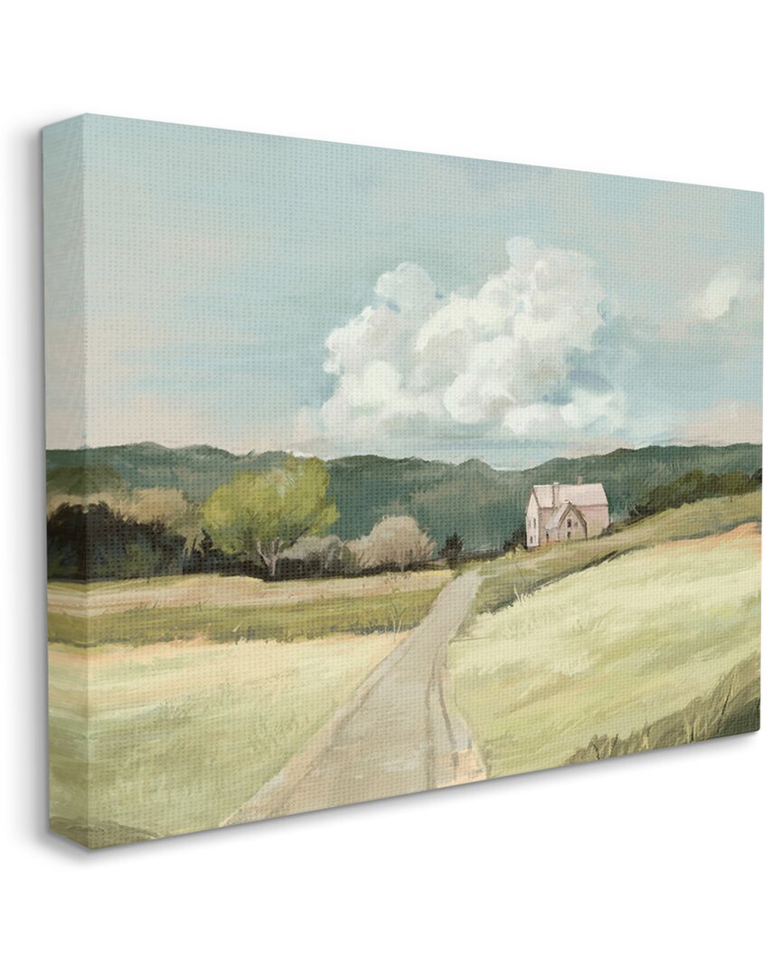 Stupell Industries Road Leading Home Countryside Mountain Landscape Stretched Canvas Wall Art By Ziwei Li In Green
