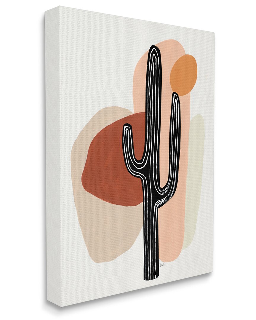 Stupell Industries Western Terracotta Abstract Desert Cactus Plant Stretched Canvas Wall Art By Patricia Pin In Orange
